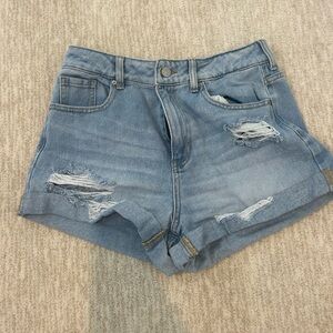PacSun Light Blue Distressed Mom Jean Shorts